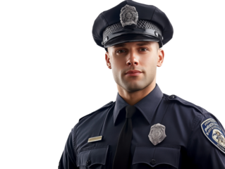 Police officer isolated transparent background