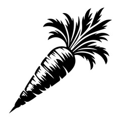 Fototapeta premium Carrot silhouette vector design black and white