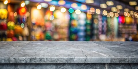 Fototapeta premium Showcase your products beautifully with our Grey Stone Perspective tabletop background, designed to enhance mockups and marketing material while creating striking visual interest.