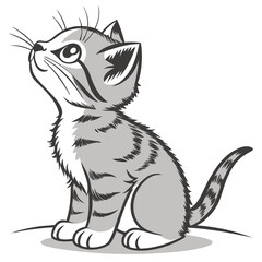 A kitten in black and white: create a cute atmosphere in the nursery with art.
