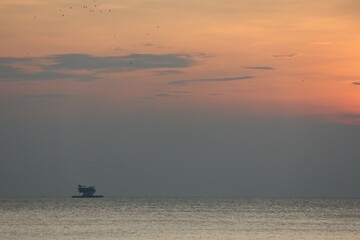 boat in the morning