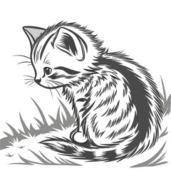 Kitten fills the world with joy: black and white work for lovers of style and comfort.
