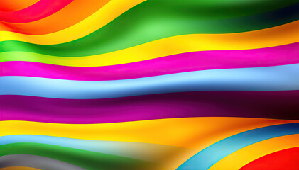 Obraz premium flowing rainbow stripes with vibrant colors lgbtq pride theme abstract background