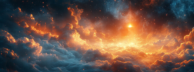 Fototapeta premium universe filled with stars, nebula and galaxy