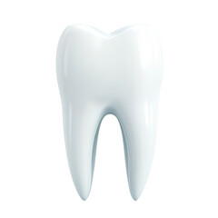 realistic 3D illustration of white tooth, isolated on a white background, transparent background.