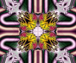 Computer generated abstract colorful fractal artwork