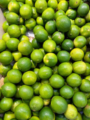Lemonade in bottle with fresh lemon or Organic lime.