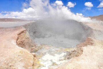  Geyser field Sol de Manana, Altiplano, Bolivia, South America.