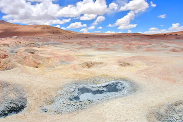 Geyser field Sol de Manana, Altiplano, Bolivia, South America.