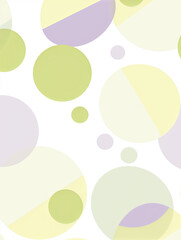 Translucent overlapping circles in shades of green and purple, giving a dreamy, layered effect.