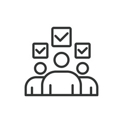 Electoral votes, icon in line design. Electoral votes, voting system, electoral college, election results, ballot count, representation, voter decision on white background vector. Electoral votes edit