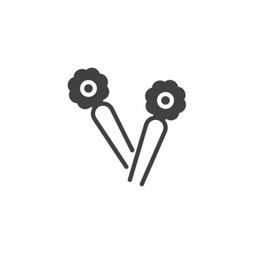 recommend clip art: Hair pins with flowers vector icon