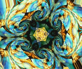 Computer generated abstract colorful fractal artwork