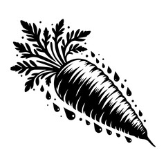 Carrot silhouette vector design black and white