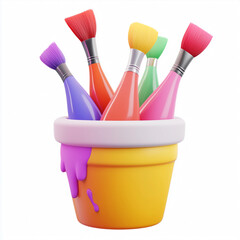 Paint on a white background