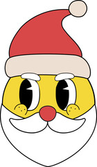 Santa Face Retro Christmas Emoji.