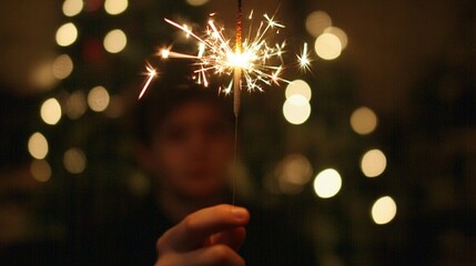 Sparkler Celebration with Bokeh Lights