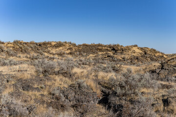 Hell's Half Acre Lava Field, Snake River Plain, Idaho. Basalt，Yellowston Hotspot. US-26(POW-MIA Memorial Highway)