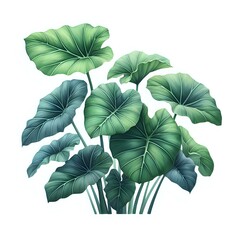 Obraz premium Lush Green Foliage of Tropical Elephant Ear Plants