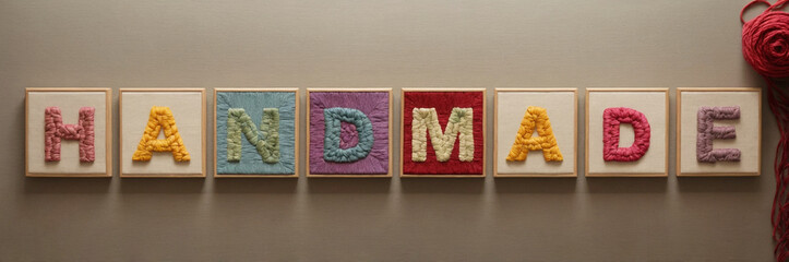 Creative Handmade Yarn Lettering Art on Canvas