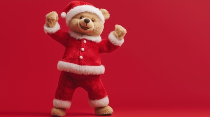 Fototapeta premium Dancing Santa Bear Celebration