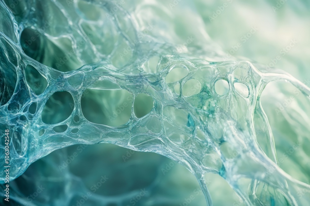 Poster This image presents a mystical web of tendrils weaving artistic green and blue forms, conveying an otherworldly atmosphere with a sense of dynamic fluidity.