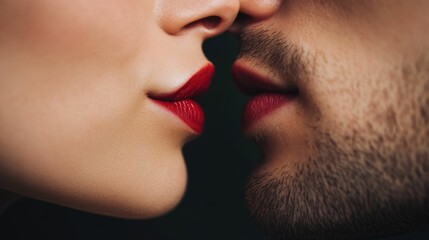 Partners sharing an intimate tender kiss as their hearts beat in perfect unison captured in a depth of field that highlights their deep soulful connection