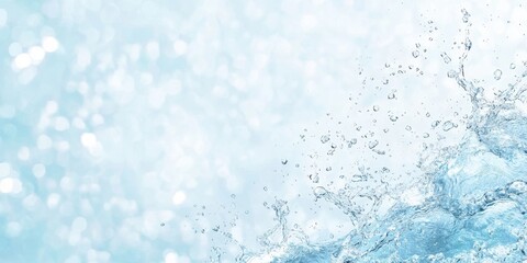 Obraz premium Splashing water with light reflections, abstract nature background.