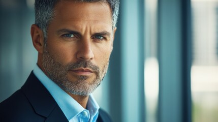 Fototapeta premium A close-up of a business leader in a contemporary