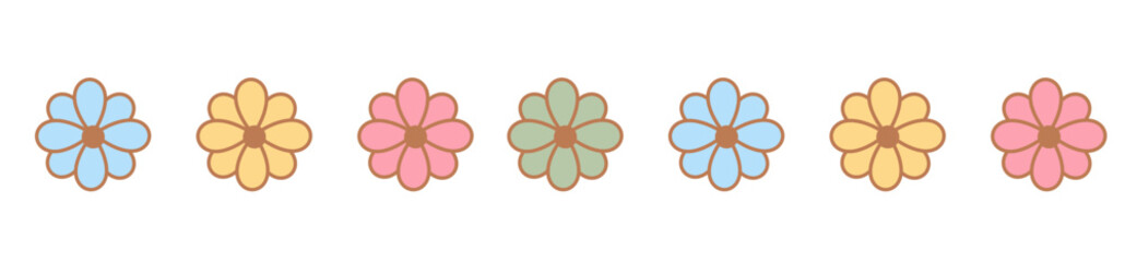 Fototapeta premium Cute Flower Border