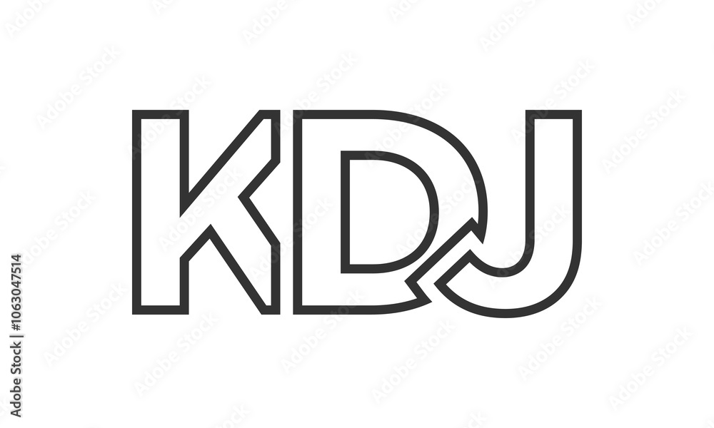 Fototapete kdj logo design template with strong and modern bold text. initial based vector logotype featuring s