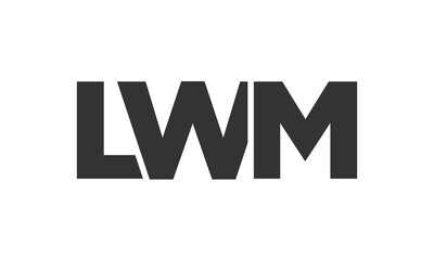 LWM logo design template with strong and modern bold text. Initial based vector logotype featuring simple and minimal typography. Trendy company identity.