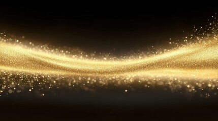 A long, curving line of gold glitter