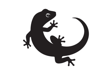 Gecko silhouette vector illustration, Gecko silhouette 