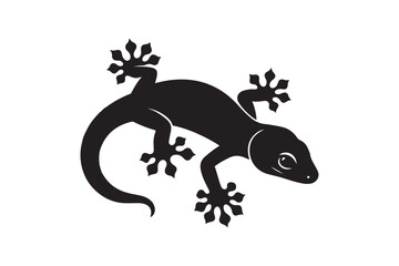 Gecko silhouette vector illustration, Gecko silhouette 