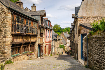 Charming Streets of Dinan, Brittany, Northwest France
