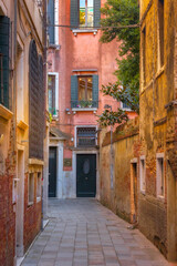 Venice, Italy narrow street, no people