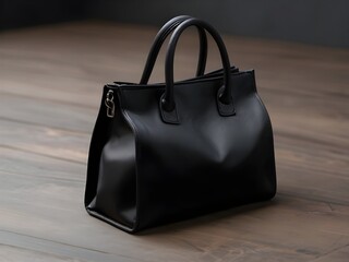 black leather bag mockup