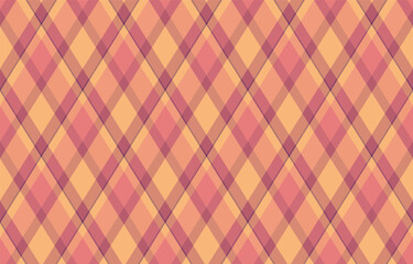 Argyle pattern of geometric rhombus. Harlequin check wallpaper design. Classic diamond shaped textile material for web background, print fabric clothing, sweater, wrapping paper, gift card, invitation