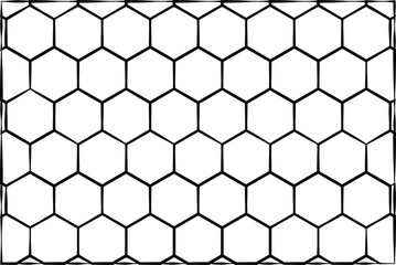 black honeycomb net mesh line on white background.