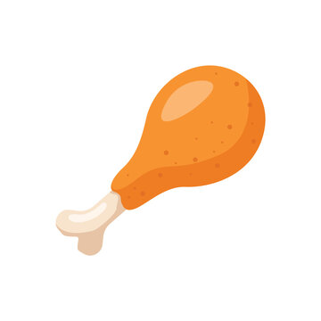 fried chicken leg vector illustration isolated on white background. Meat and Drumstick sign
