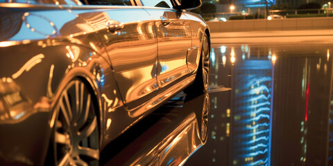 A car in the city traffic