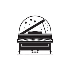 Clavichord Silhouette - Clavichord Illustration - Classical Music Instrument Vector.