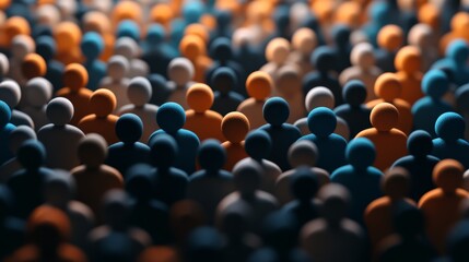 Massive crowd of people gathered at a large outdoor event, sea of faces in vibrant urban setting