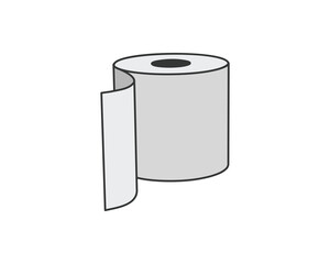 Toilet paper roll or tube icon design, template for wc. Bathroom hygiene icons, kitchen cleaning towel. Blank soft scroll product.