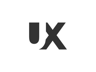 UX creative geometric initial based modern and minimal logo. Letter u x trendy fonts.