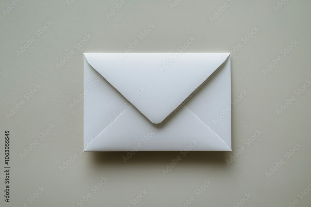 Poster An elegant white envelope with soft shadows creates a sophisticated and timeless aura, suitable for various forms of written communication and artistic inspiration.