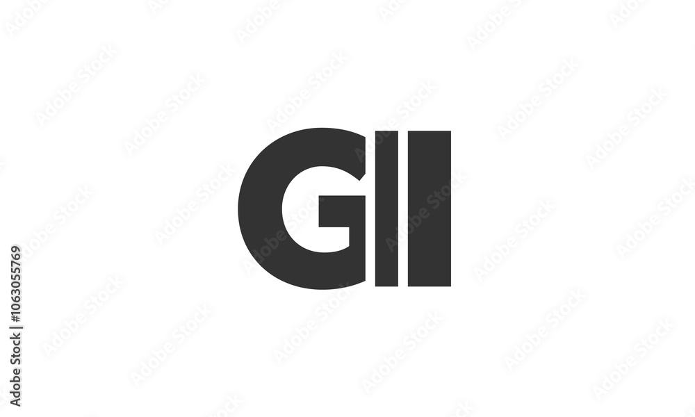 Fototapete gii logo design template with strong and modern bold text. initial based vector logotype featuring s