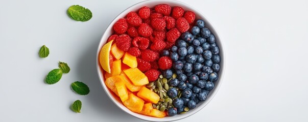 Vibrant superfood bowl packed with colorful ingredients and essential micronutrients for a healthy lifestyle.