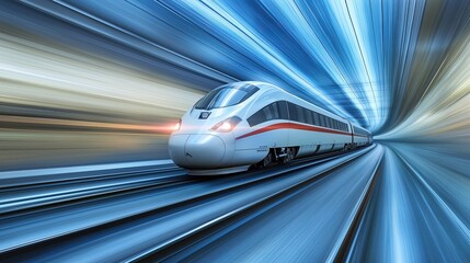 Fototapeta premium High-speed train on track.
